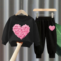 Toddler Baby Boys Girls Clothes Outfits 2Pcs Sweatsuits Valentines Long Sleeve Sweatshirt Pants Sets Fall Winter Kids Clothing Sets