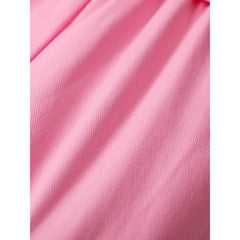 Barbie Girls Fashion Romper Pink Cotton Bowknot Belted Button Sleeveless Outfits Gifts Sizes 3-10