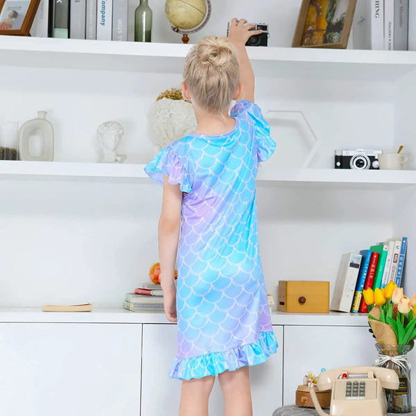 Girls Nightgowns Unicorn Sleepwear Soft Nightgown Night Dress for Kids