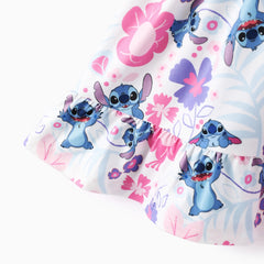 Disney Stitch Girls Dresses Graphic Easter Flora Flower Easter Spring Summer School Dress Baby Toddlers 2T