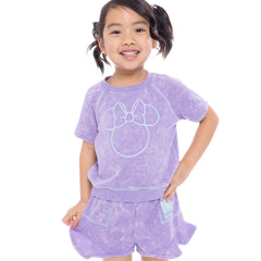 Minnie Mouse Toddler Girl Embroidered Graphic Top and Ruffle Shorts Set, 2-Piece, Sizes 12M-5T