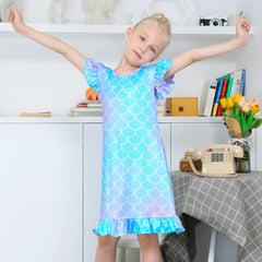 Girls Nightgowns Unicorn Sleepwear Soft Nightgown Night Dress for Kids