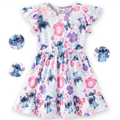 Disney Stitch Girls Dresses Graphic Easter Flora Flower Easter Spring Summer School Dress Baby Toddlers 2T
