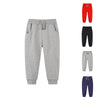Boys Sweatpants, Comfy Cotton Drawstring Solid Color Daily Casual Pants Gray 7T