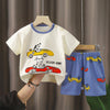 Toddler Boys Outfit Sets- Short Sleeve Soft Casual Kids Summer Clothes Cotton T Shirts and Shorts Dark Blue Size 6T