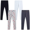 VIGOSS 4 Pack Leggings for Girls | Soft Stretch Cotton and Stylish, Solid Colors and Patterns