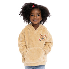 Rudolph the Red-Nosed Reindeer Toddler Girls Plush Cosplay Hoodie, Sizes 12M-5T