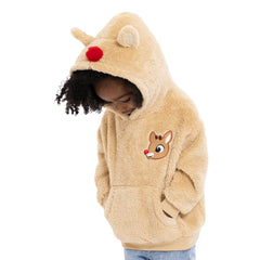 Rudolph the Red-Nosed Reindeer Toddler Girls Plush Cosplay Hoodie, Sizes 12M-5T