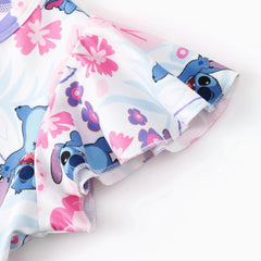 Disney Stitch Girls Dresses Graphic Easter Flora Flower Easter Spring Summer School Dress Baby Toddlers 2T