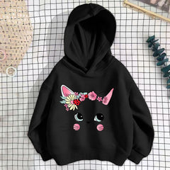 Bnwani Kids Hoodies Girls Cotton Long Sleeve Fall Loose Sweatshirt Printed Pullover