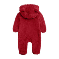 New Born Girl Clothes Baby Boy Romper Long Sleeve Cre W Neck Hodded Fleece Lined Onesie Outfits Zipper Cute Printed Jumpsuit Warm Fall Winter Baby Clothes 0-9 Monthss
