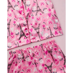 dELiA*s Girls' Pajama Set - 2 Piece Silky Soft Satin Button Down Sleep Shirt and Pajama Shorts (Sizes: 4-16)
